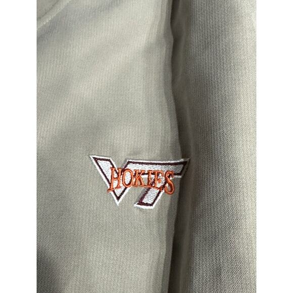 Va Tech Hokies Men’s V Neck Pullover Pockets Lightweight XL Tan Football - Picture 4 of 8